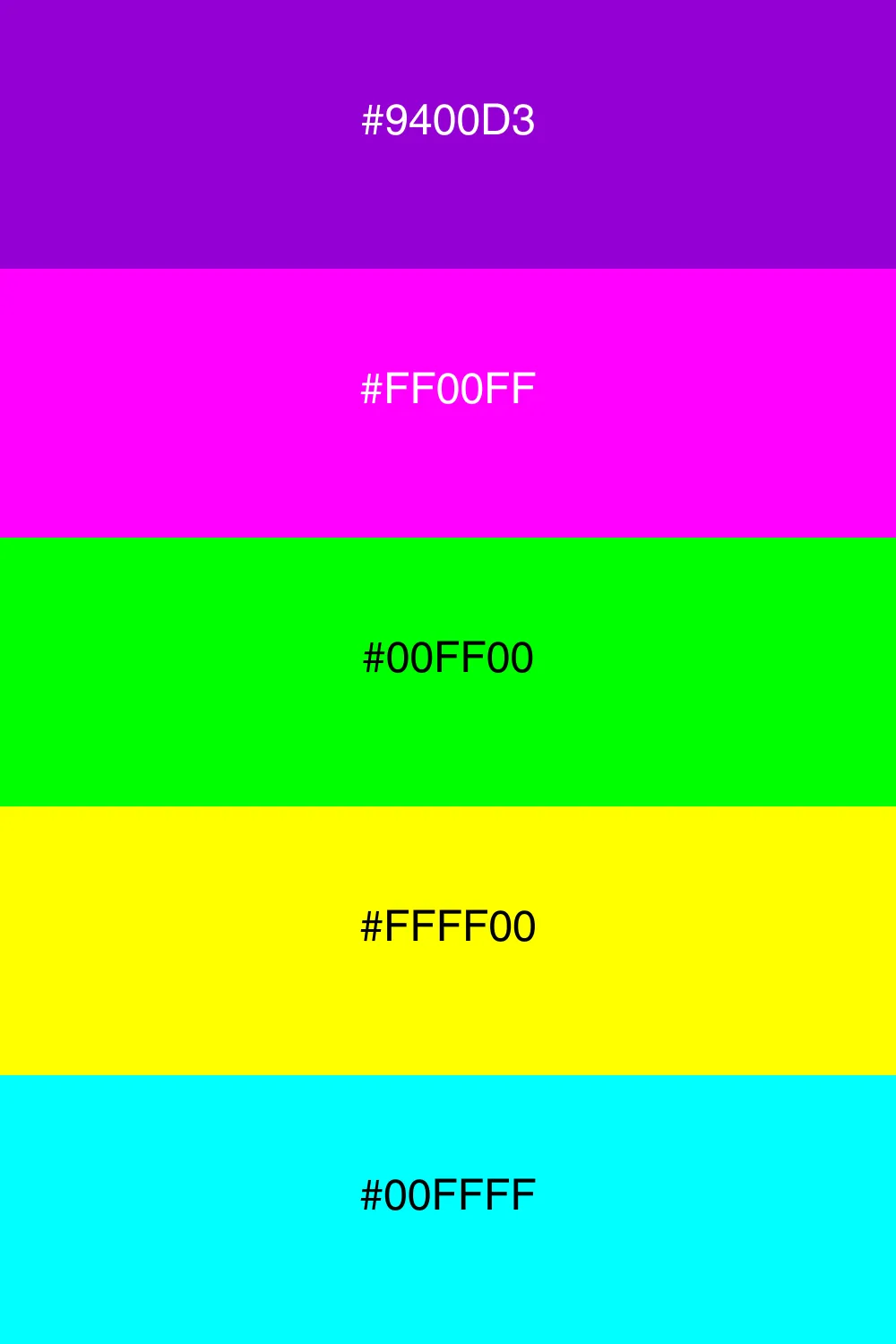 A vibrant neon palette perfect for nightlife.