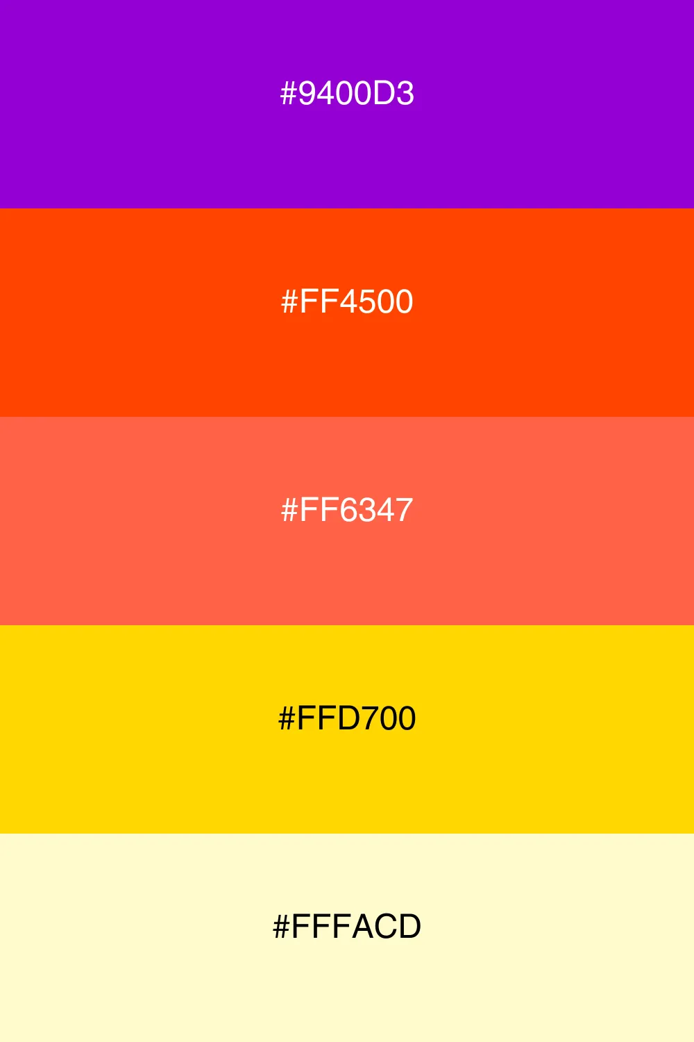 A vibrant palette inspired by a stunning sunset.