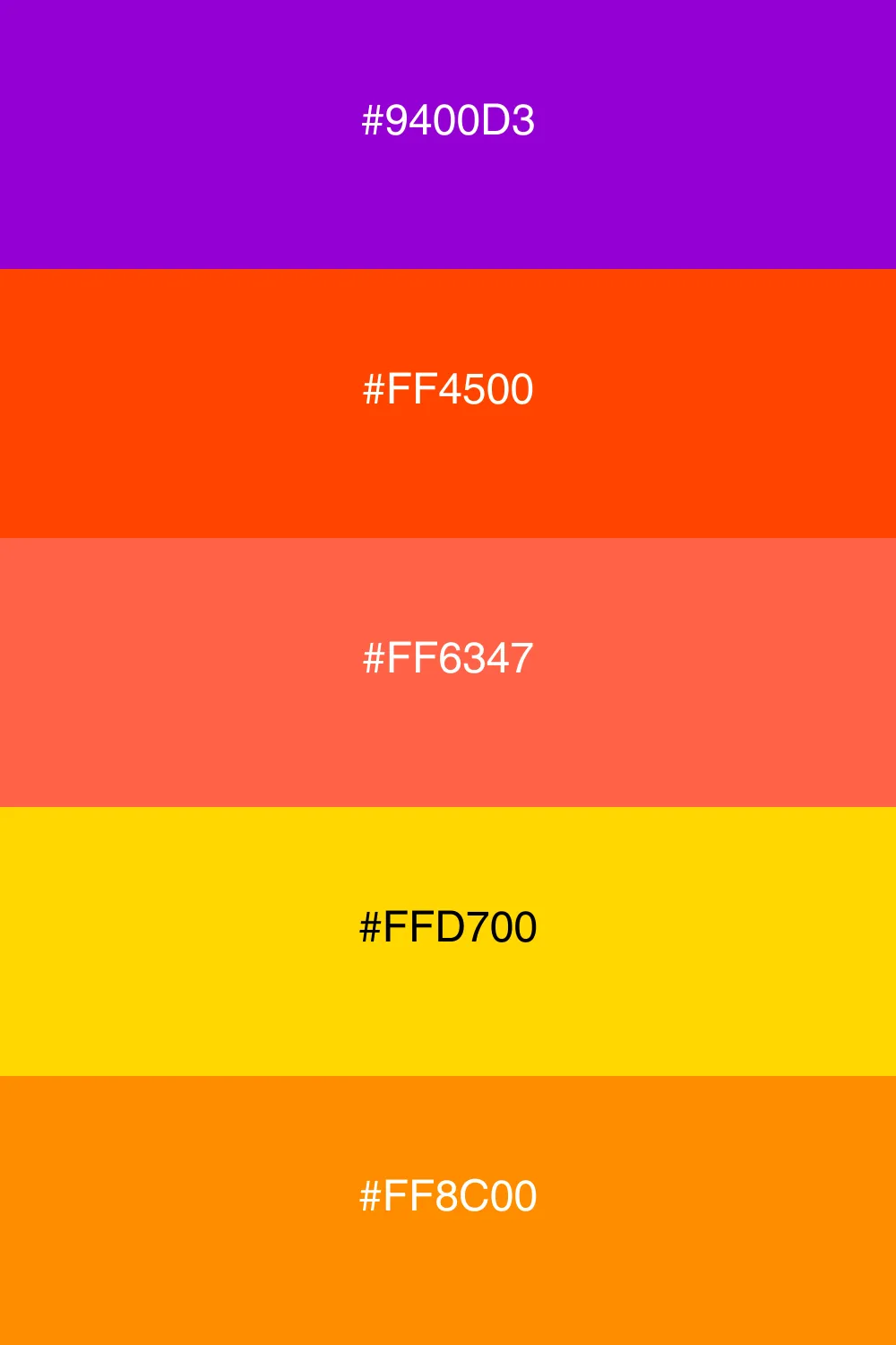 A warm palette inspired by vibrant sunset colors.