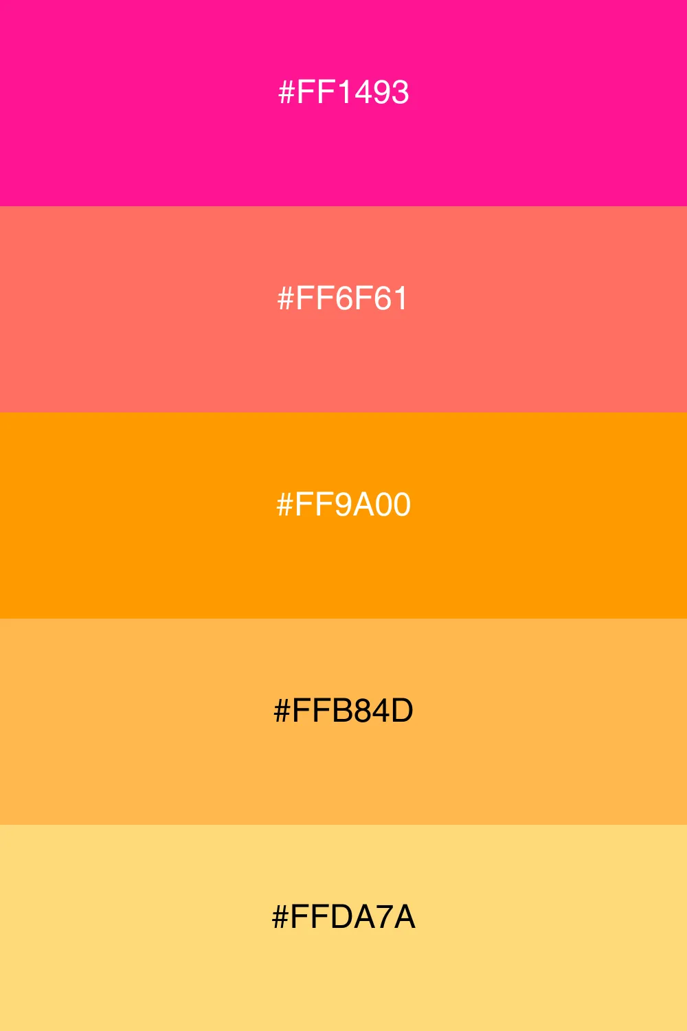 A vibrant warm palette inspired by a cheerful sunset.