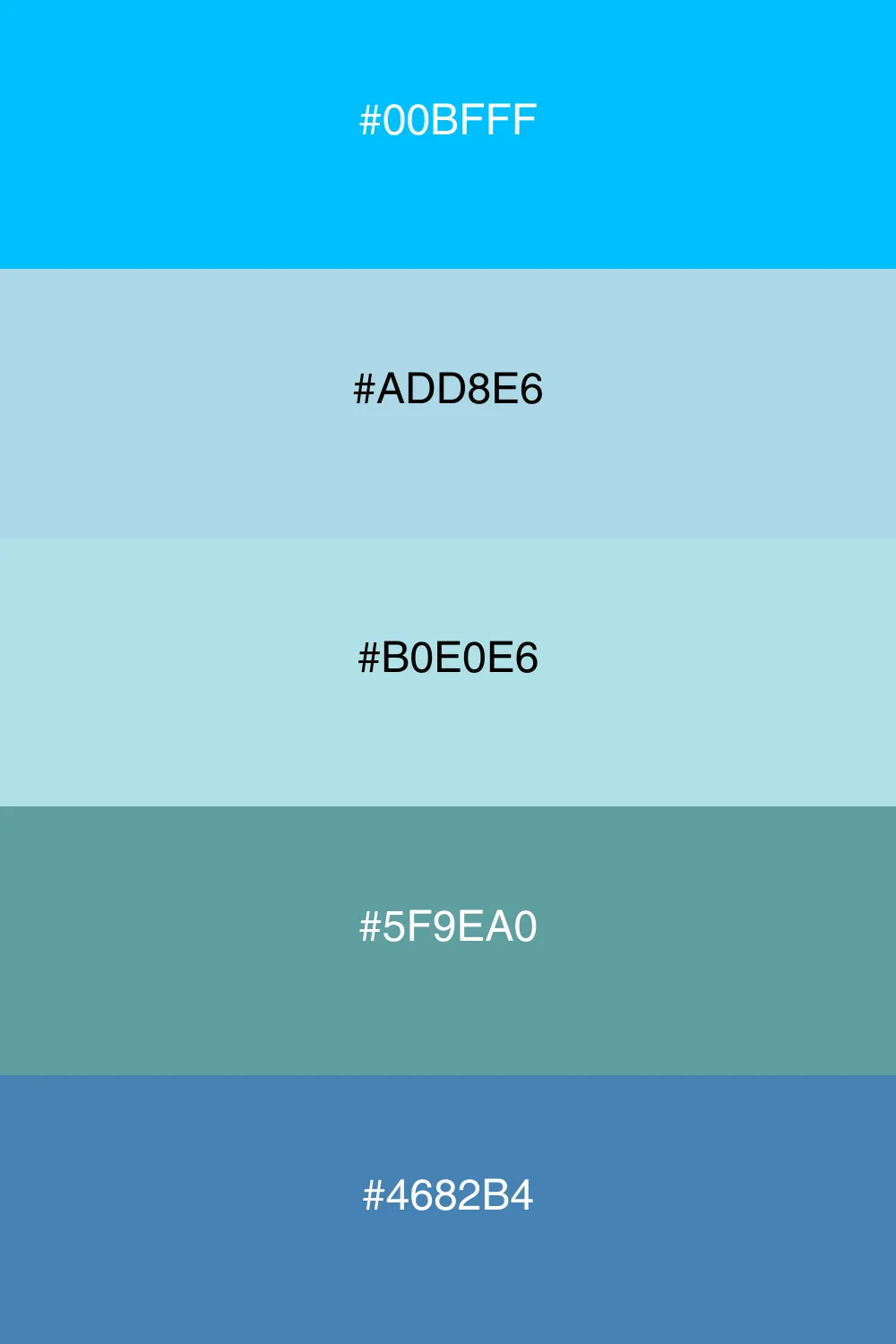 A light and airy palette reminiscent of a clear sky.