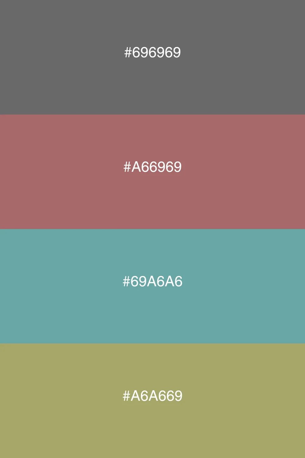 Rich palette with gray, red, teal, and yellow.
