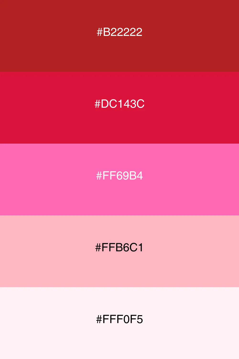 A romantic palette with soft, vibrant hues.