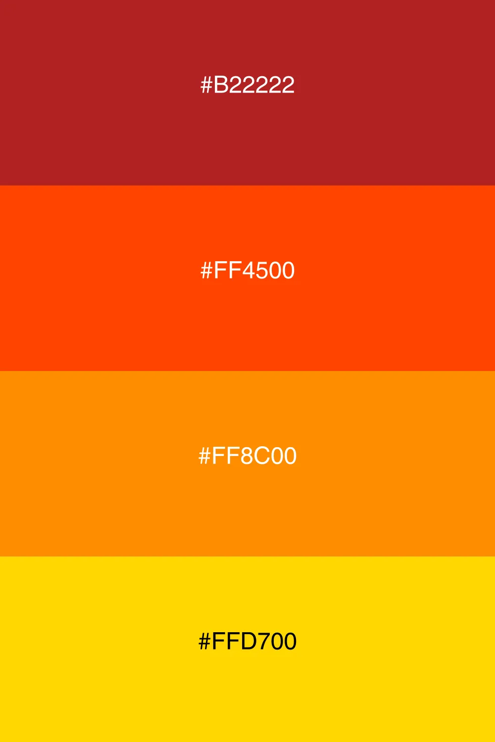 A bold sunset palette with vibrant warm colors.