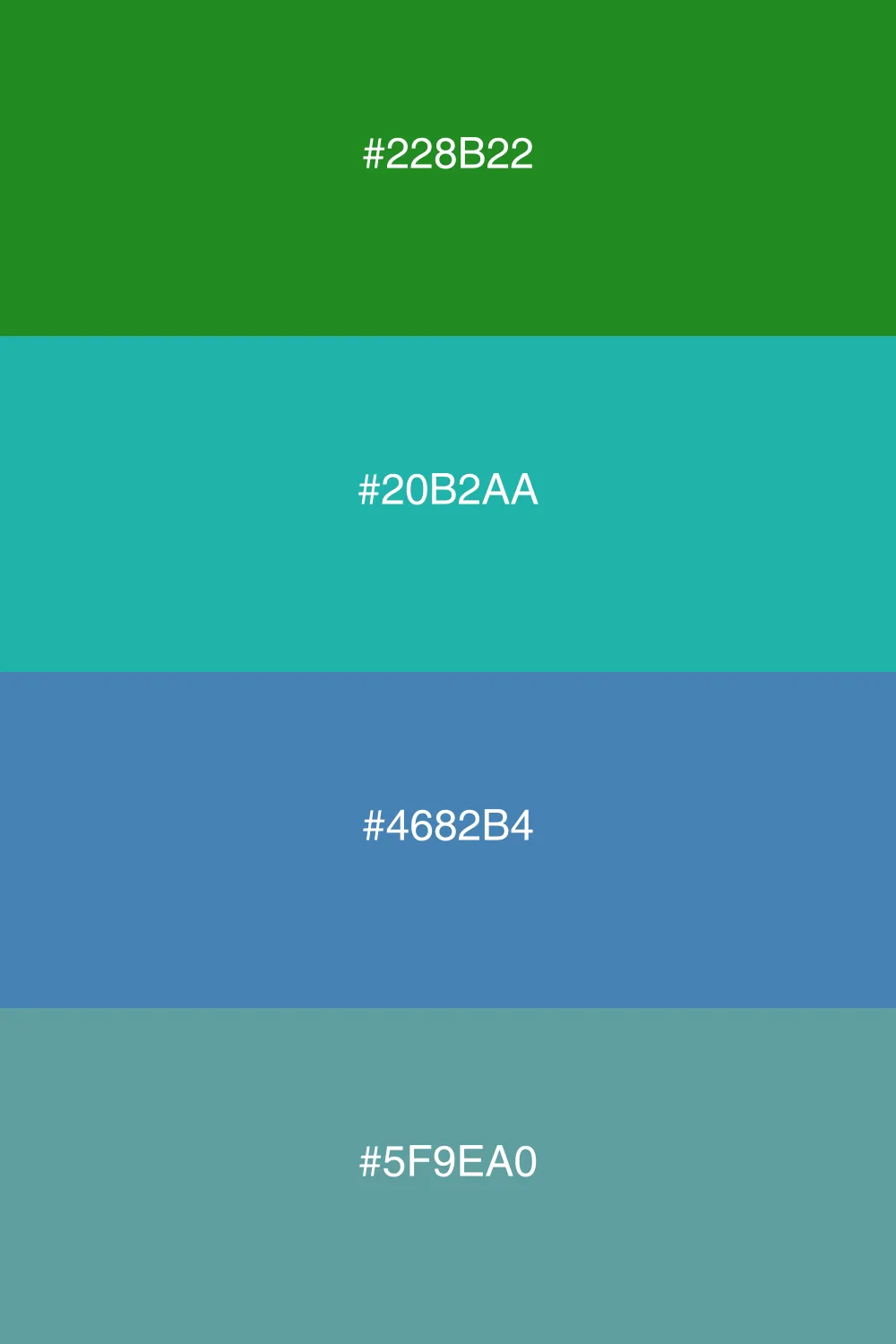 A cool palette that brings a refreshing forest vibe.
