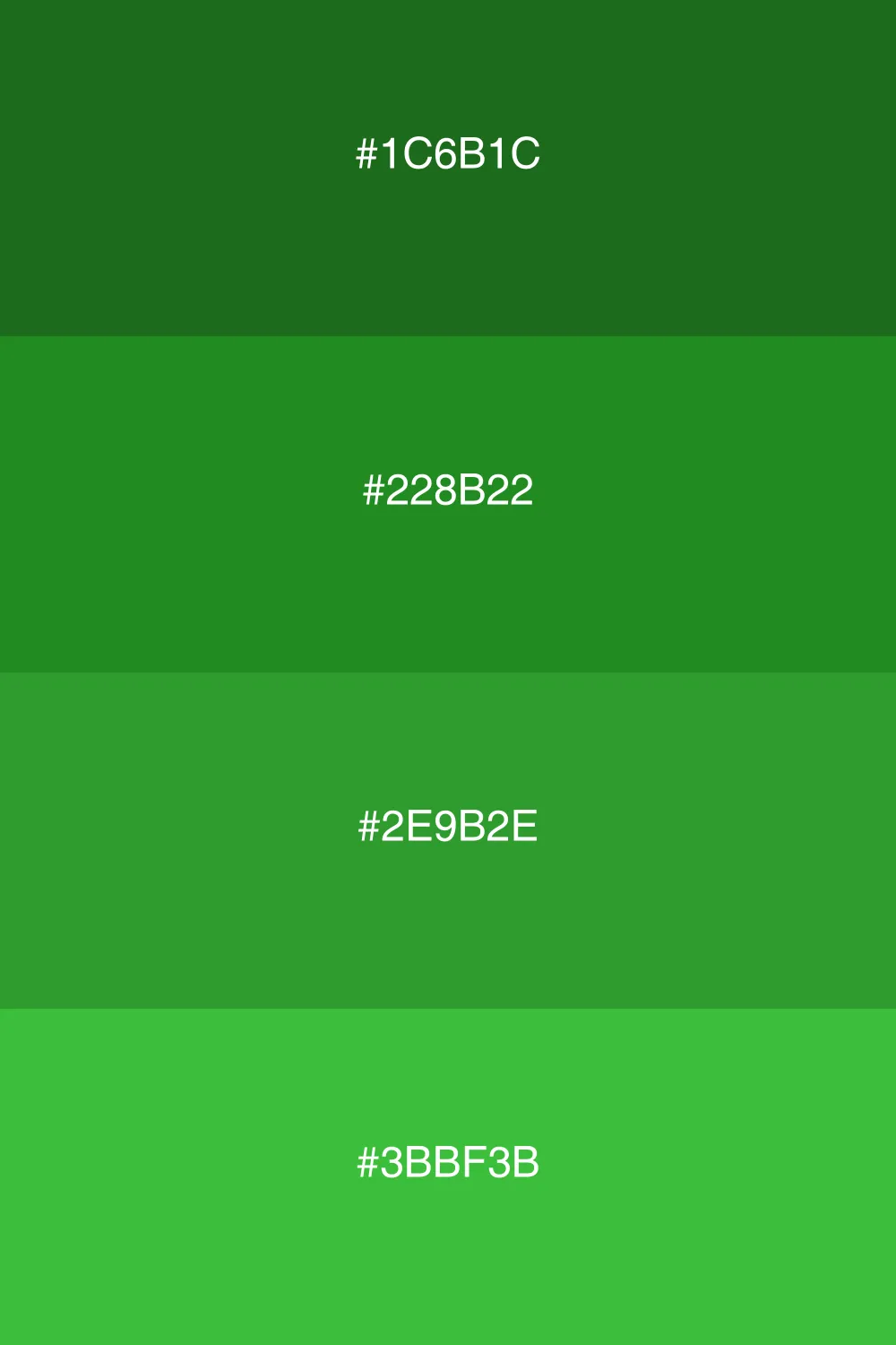 Variations of green for subtle designs.