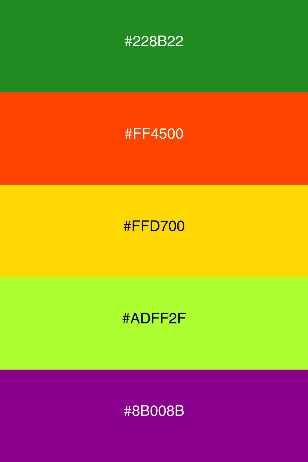 A bold palette inspired by the vibrant colors of the jungle.