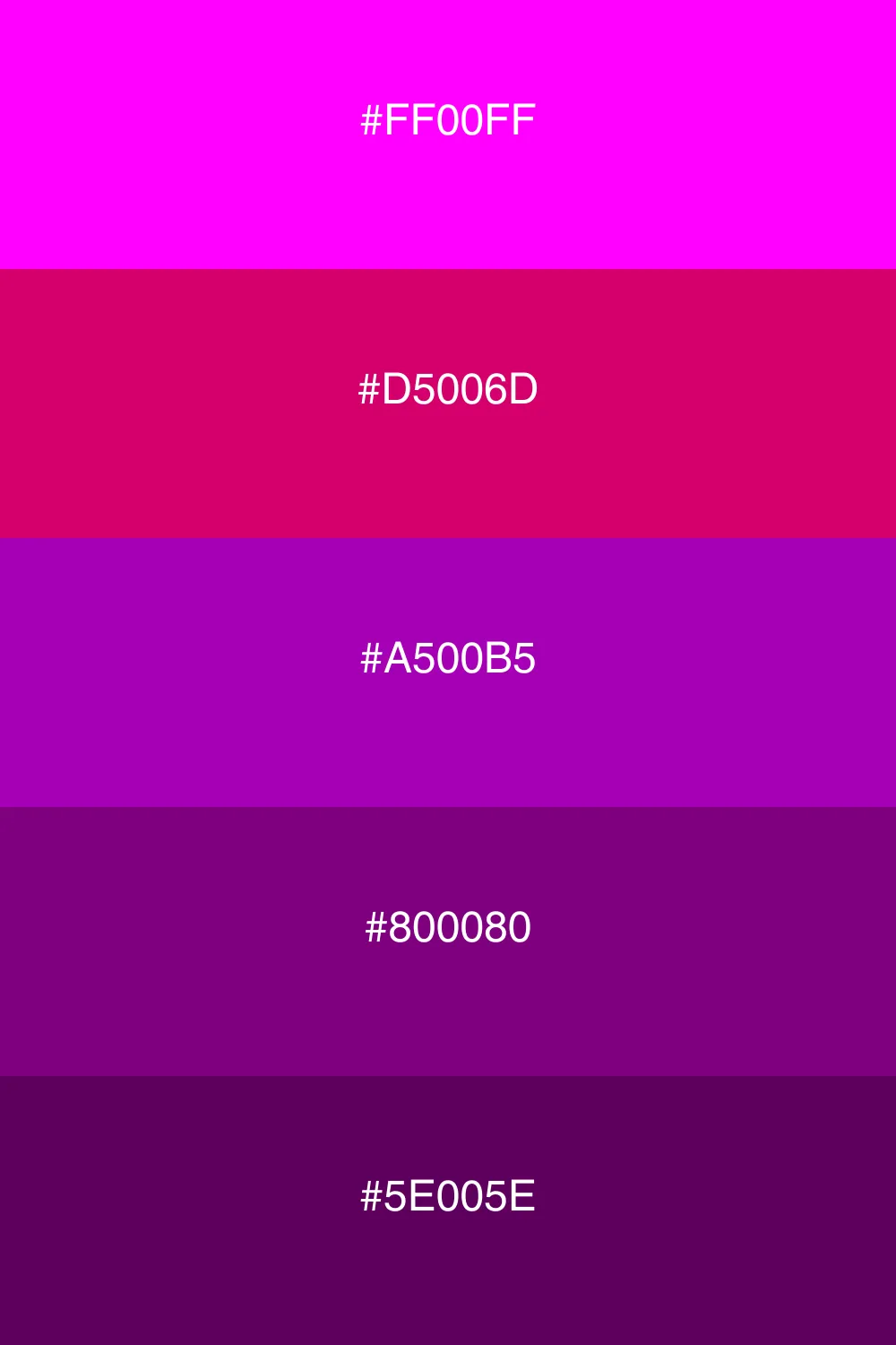 Variations of fuchsia for subtle designs.