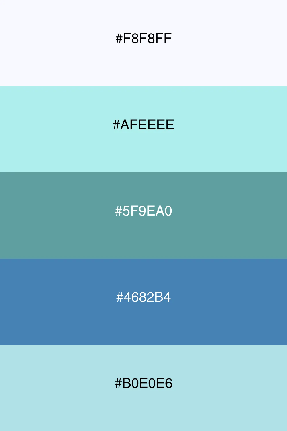 A refreshing coastal palette that evokes calm ocean vibes.