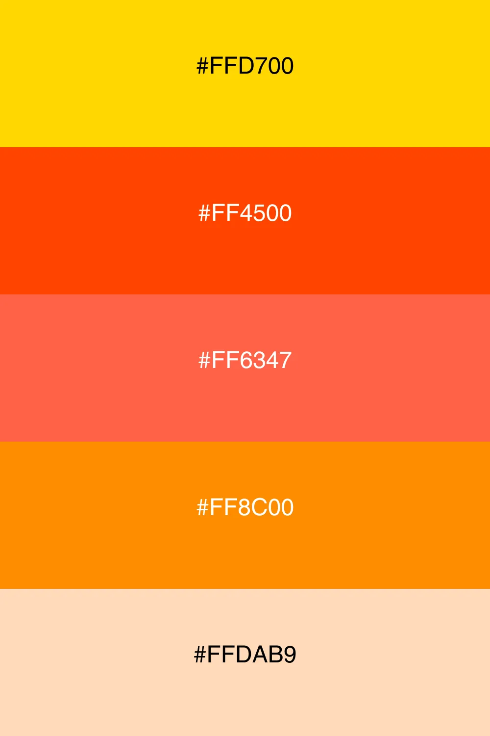 A vibrant palette inspired by sunset hues.