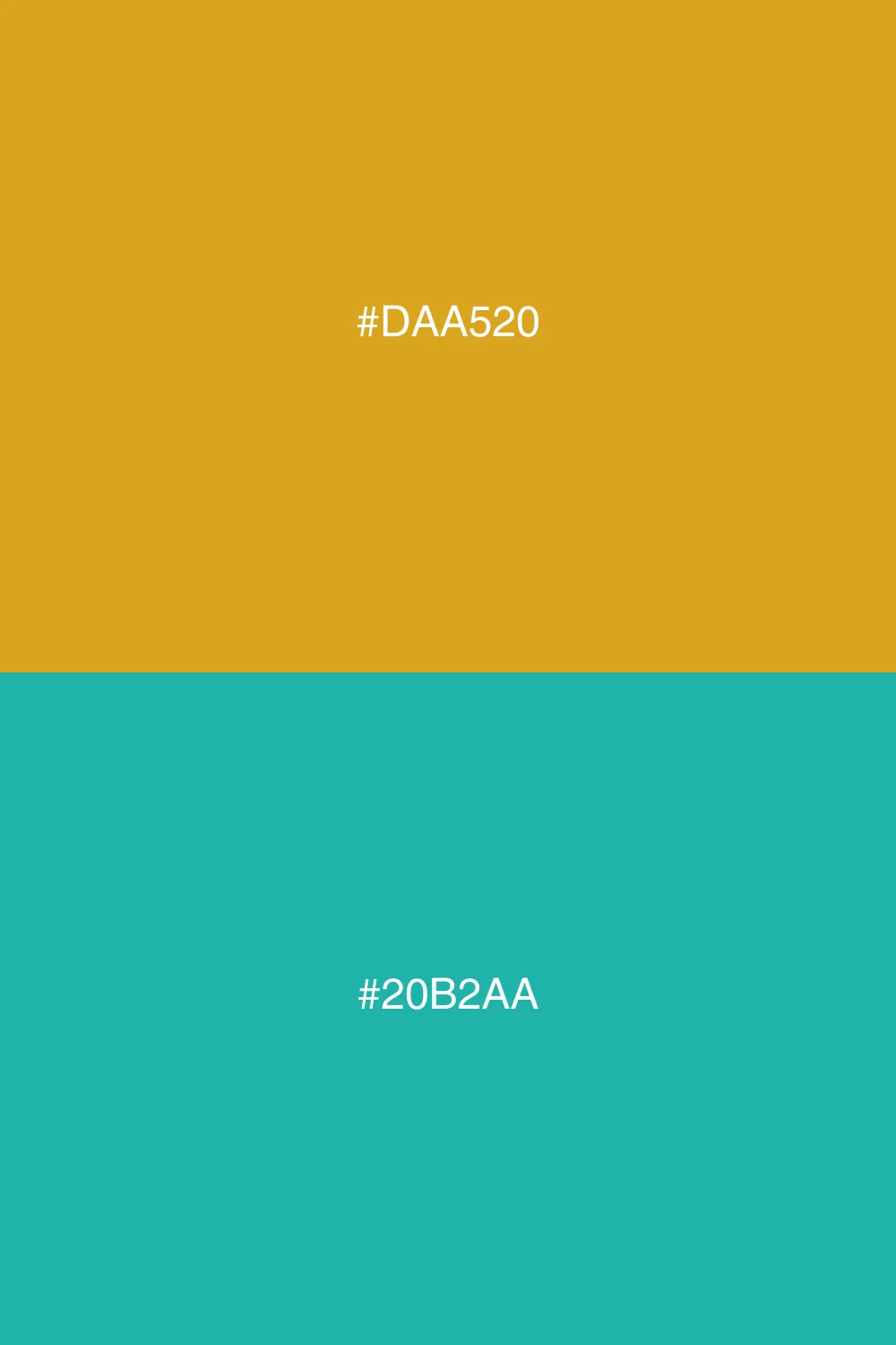 Contrast of warm gold and cool teal.