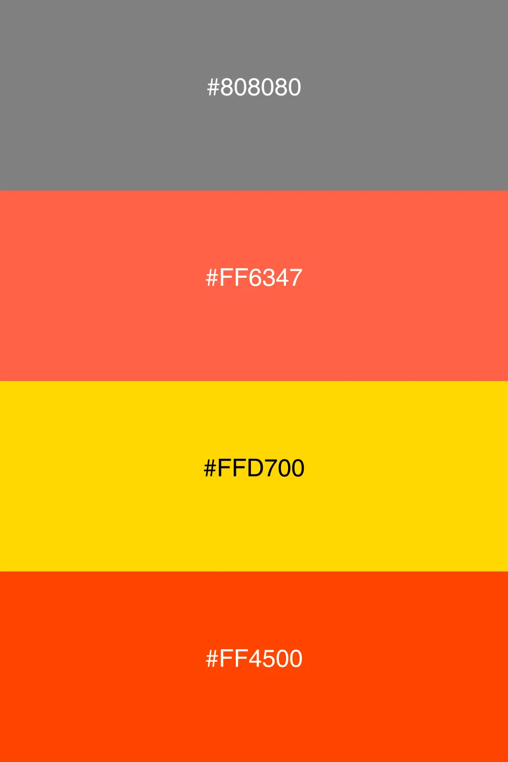 A vibrant palette inspired by the colors of sunset.