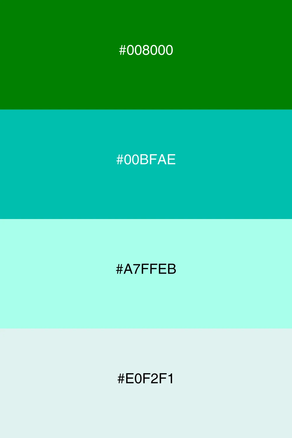 A cool and modern palette with a minty vibe.