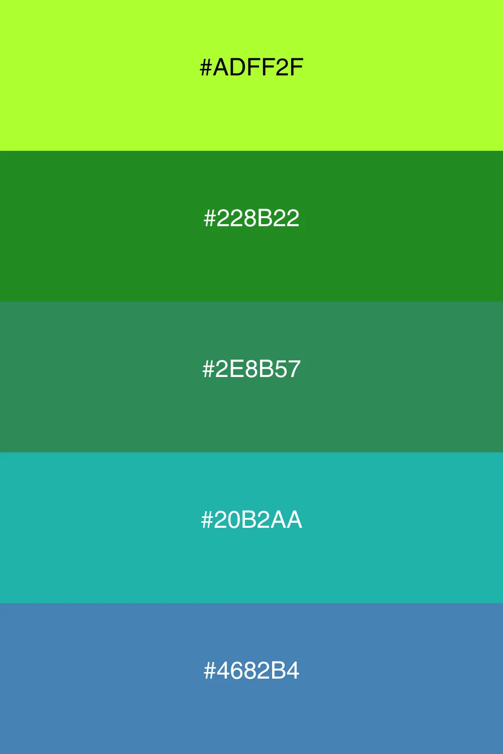 A cool palette inspired by the tranquility of a forest.