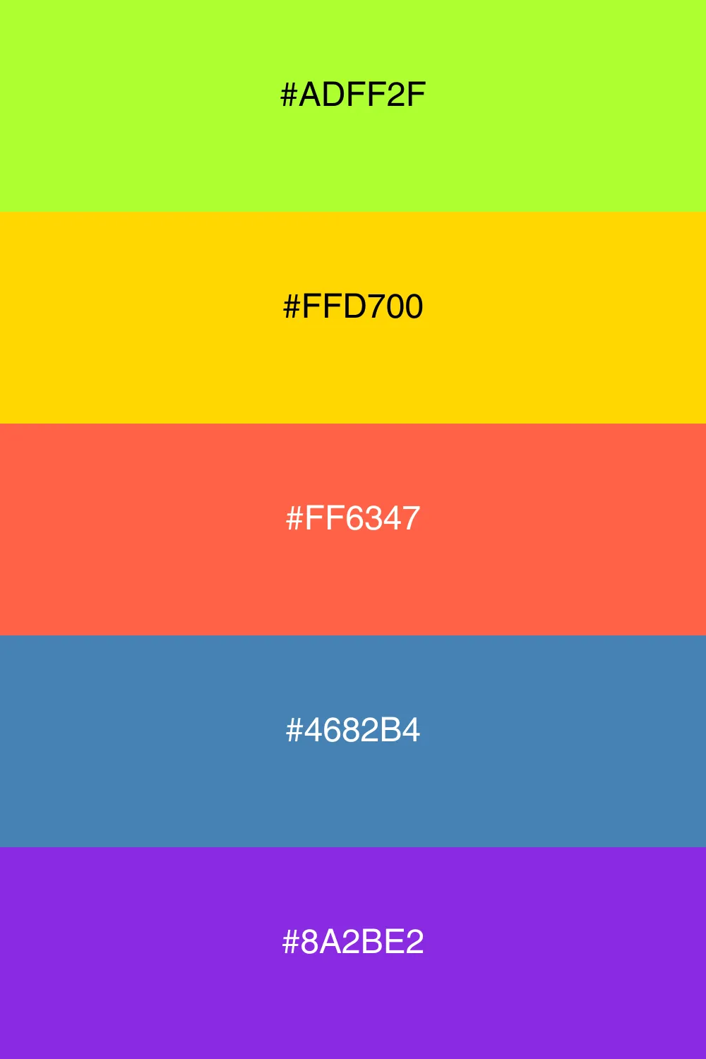 A lively palette evoking summer vibes and energy.