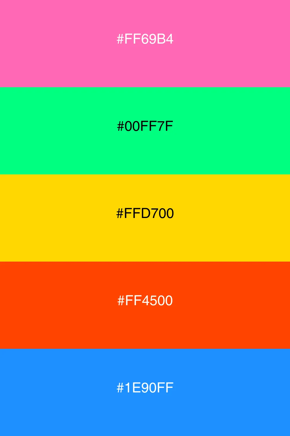 A bold palette with bright and energetic colors.