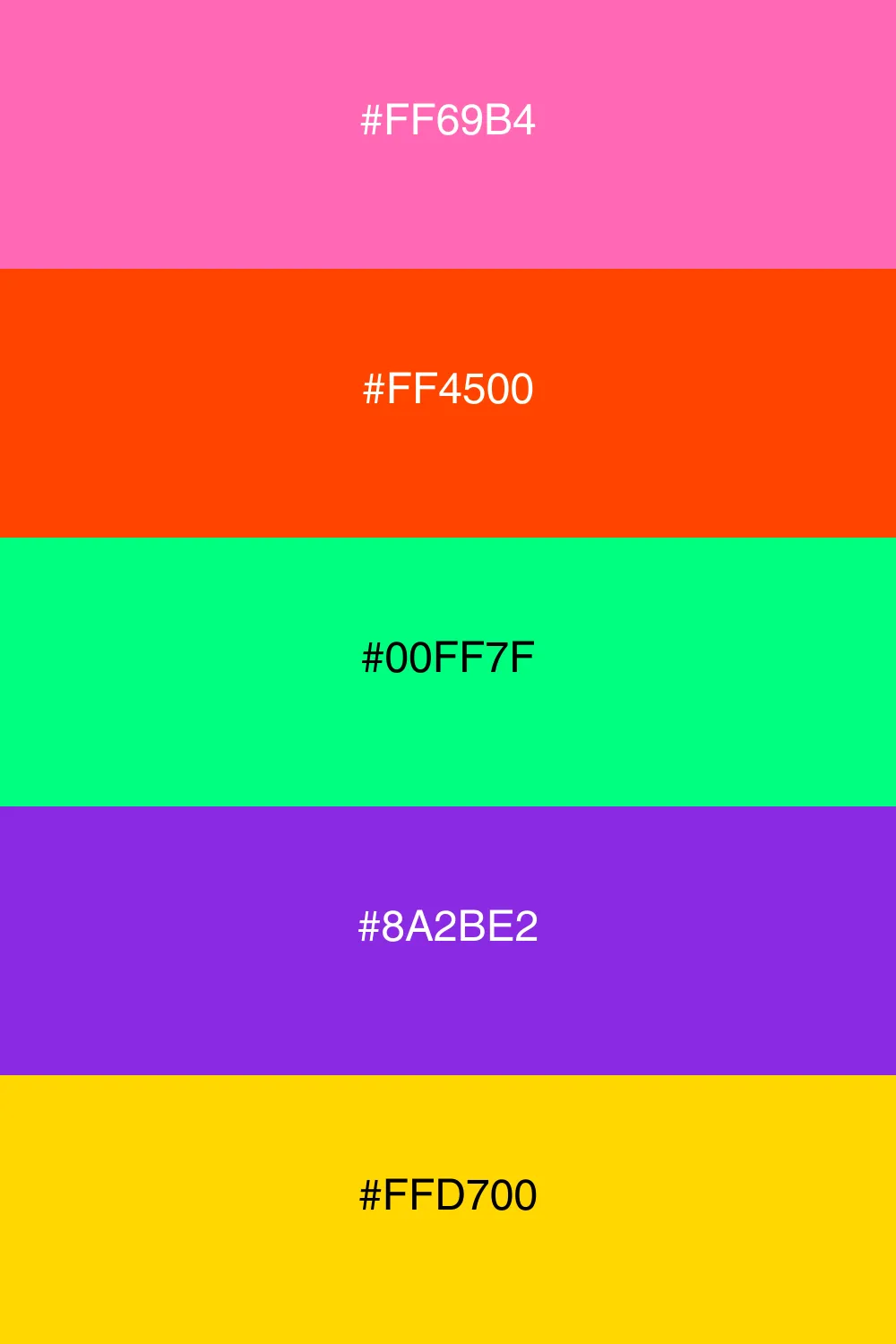 A funky palette with vibrant and energetic colors.
