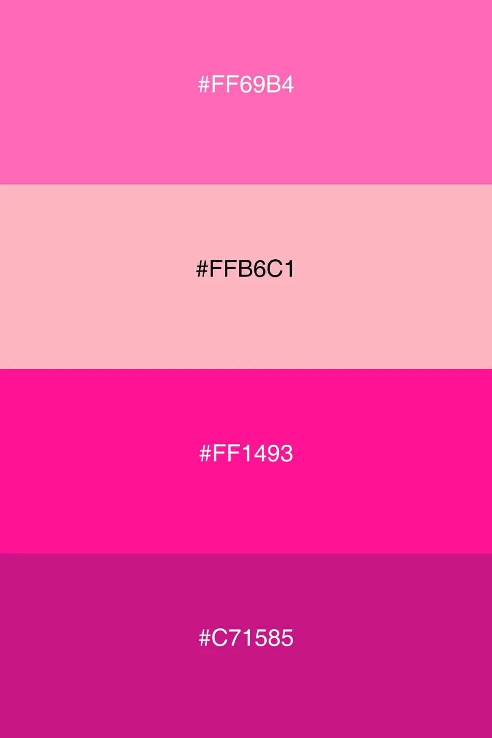 A dreamy palette with soft and vibrant pink hues.