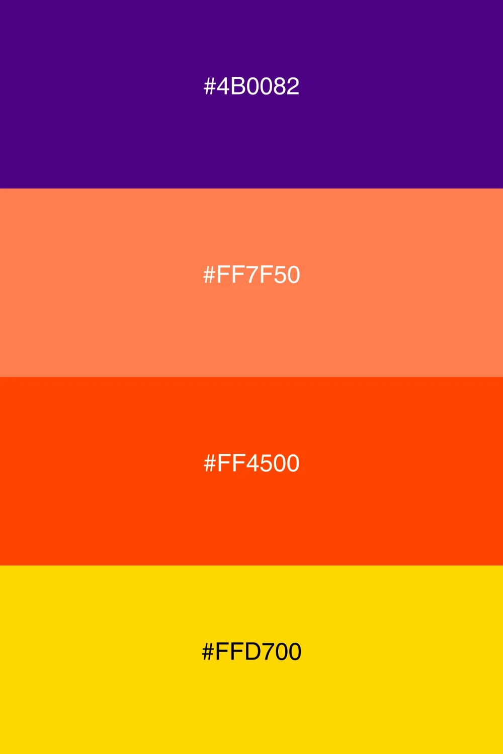 A vibrant palette inspired by warm sunset hues.