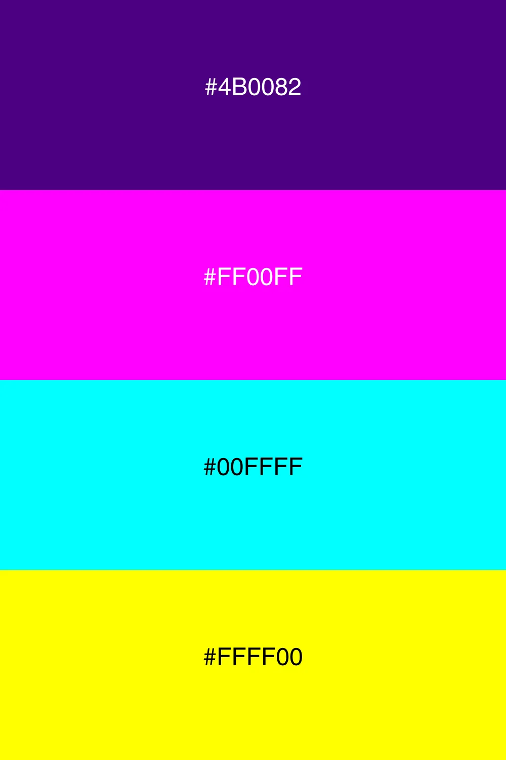 A vibrant neon palette that pops with energy and fun.
