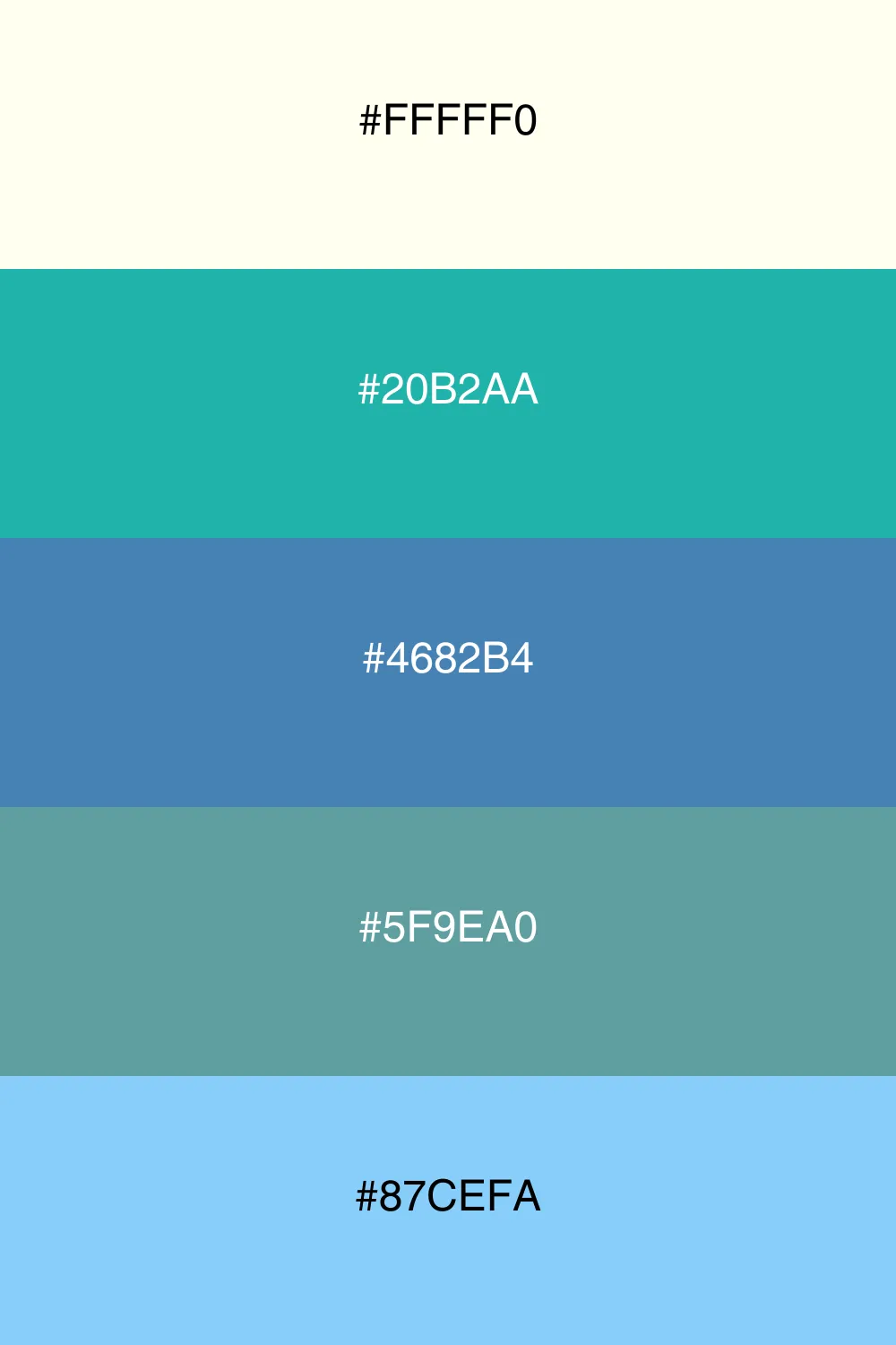 A cool palette inspired by the colors of the ocean.