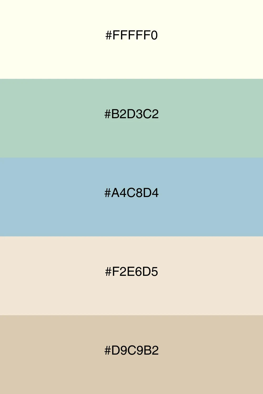 A calming palette with soft pastels for a serene feel.