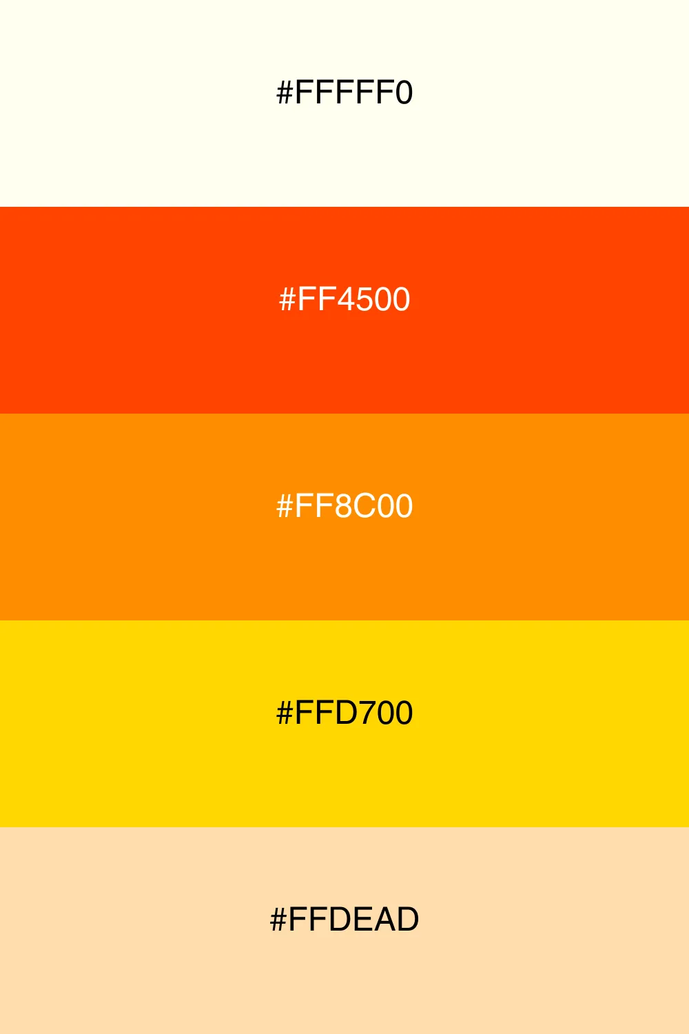A vibrant palette inspired by the colors of sunset.