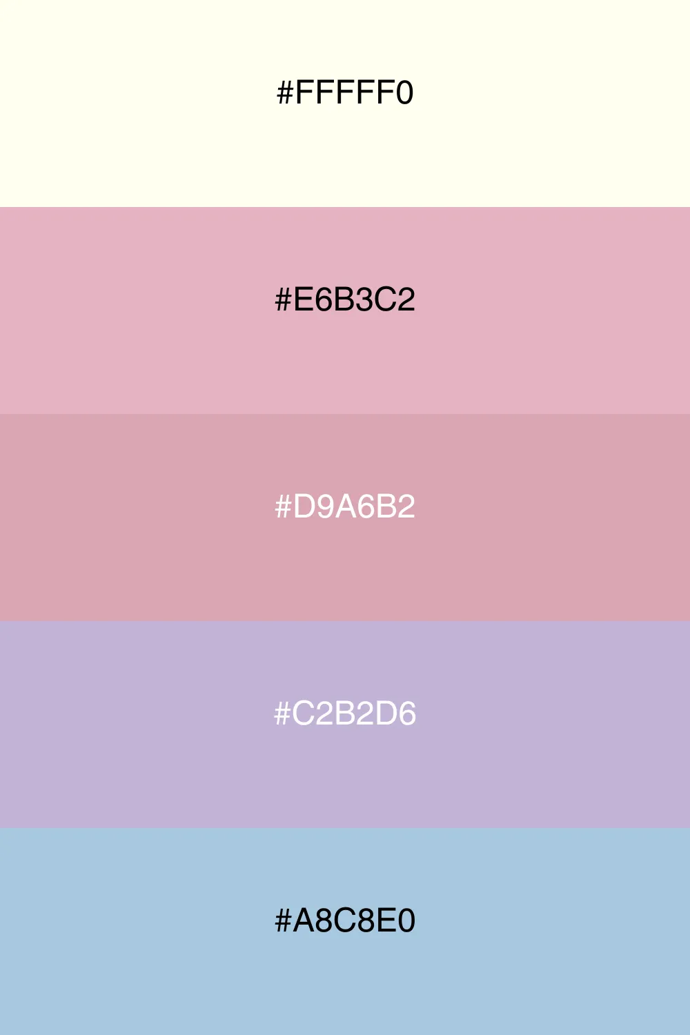 A soft and romantic palette inspired by twilight hues.