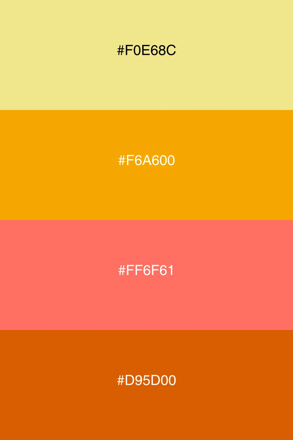 A warm palette inspired by the colors of a sunset.