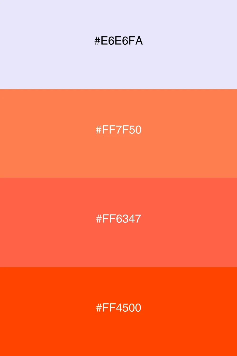 A vibrant palette inspired by the colors of a sunset.