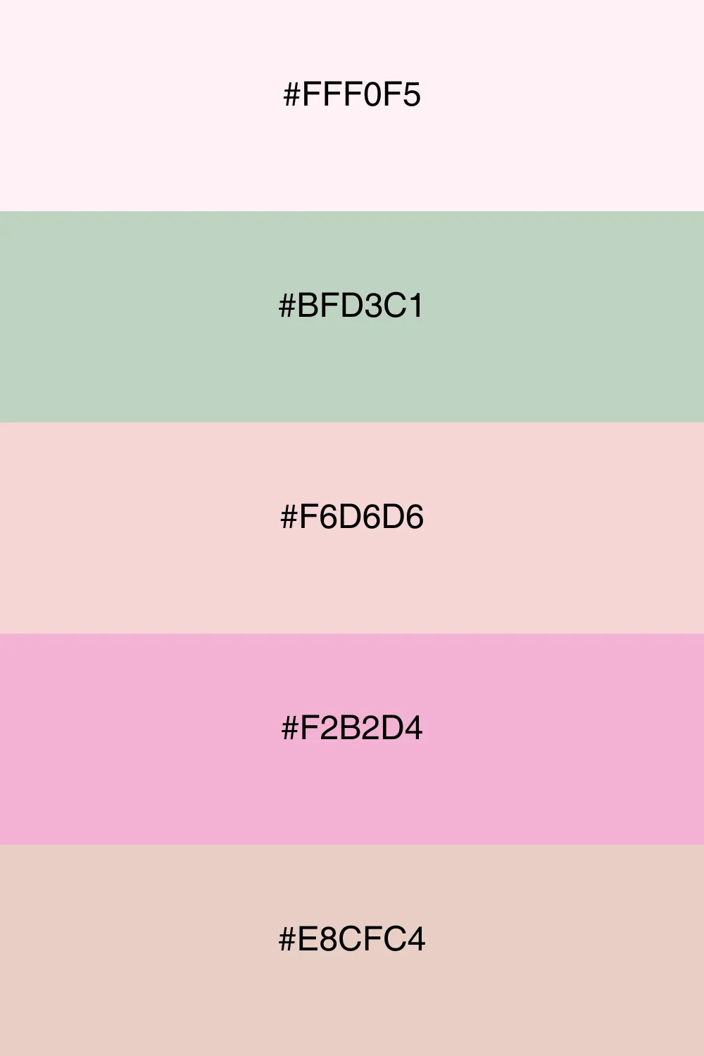 A playful and whimsical palette with soft pastel tones.