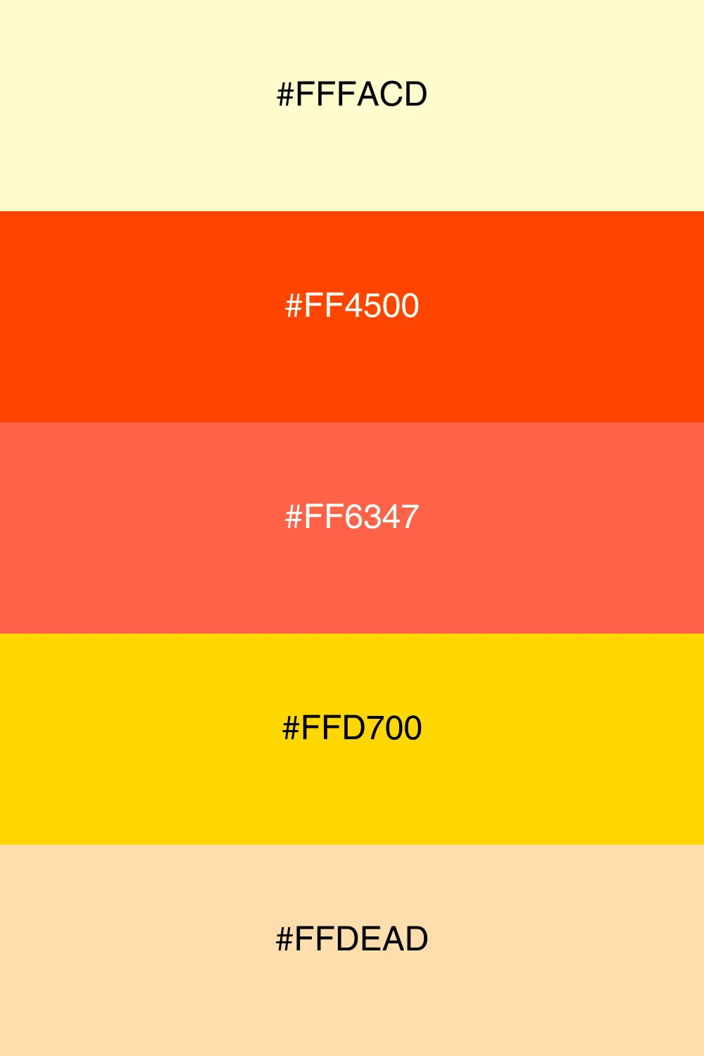 A warm palette inspired by a vibrant citrus sunset.