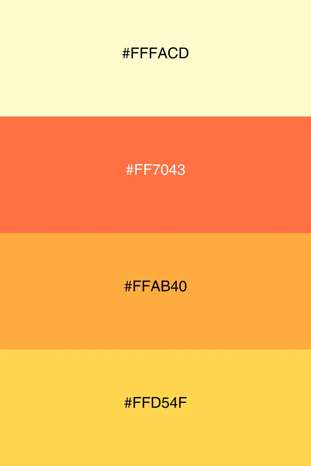 A vibrant palette inspired by sunset colors.