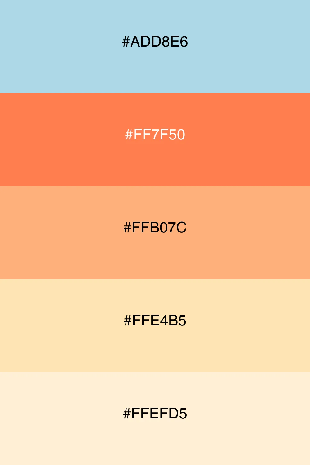 A harmonious blend of light blue and coral shades.