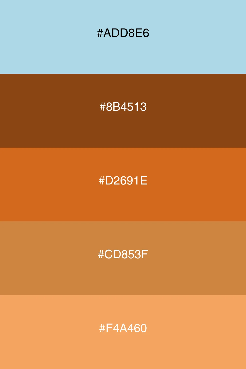 An earthy palette combining light blue with warm tones.