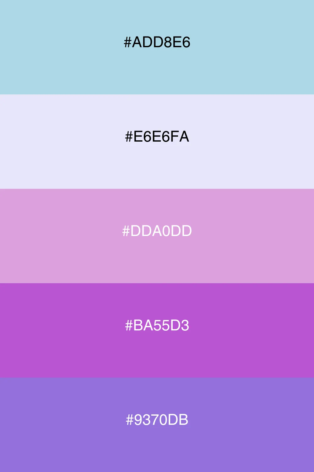A dreamy palette combining light blue and lavender hues.