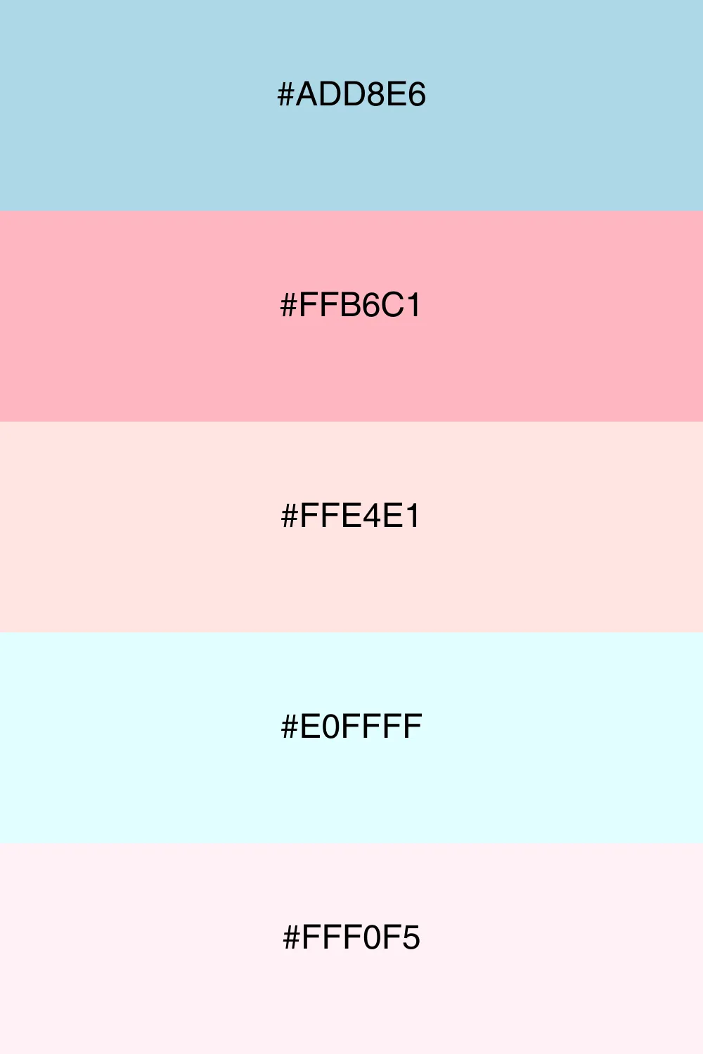 A soft and dreamy pastel palette for serene designs.