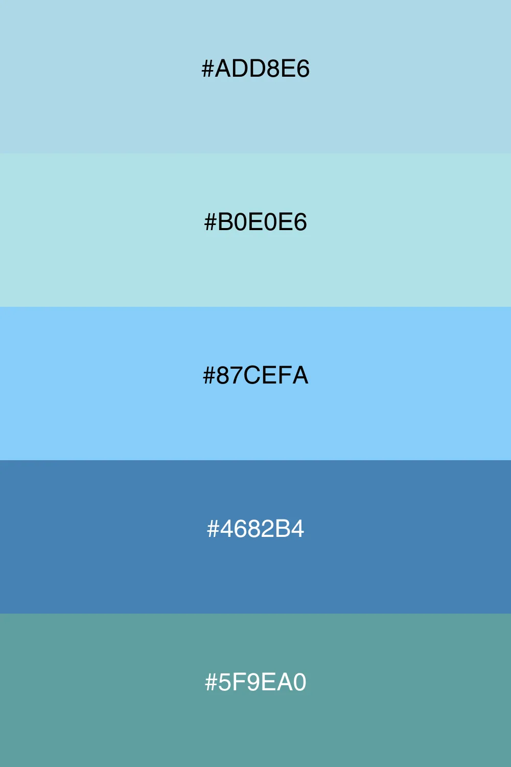 A calming palette inspired by serene blue skies.