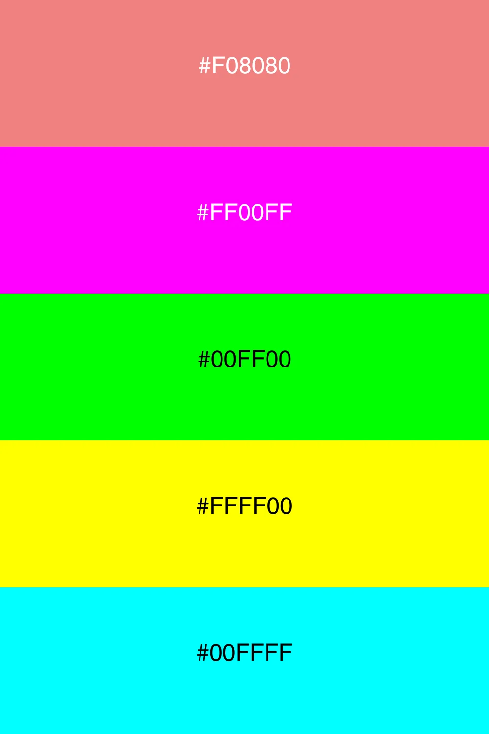 A bold and playful neon palette with vibrant colors.