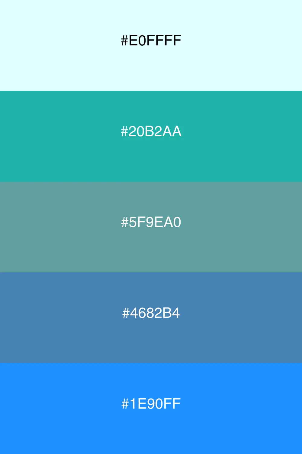A harmonious blend of ocean-inspired colors.