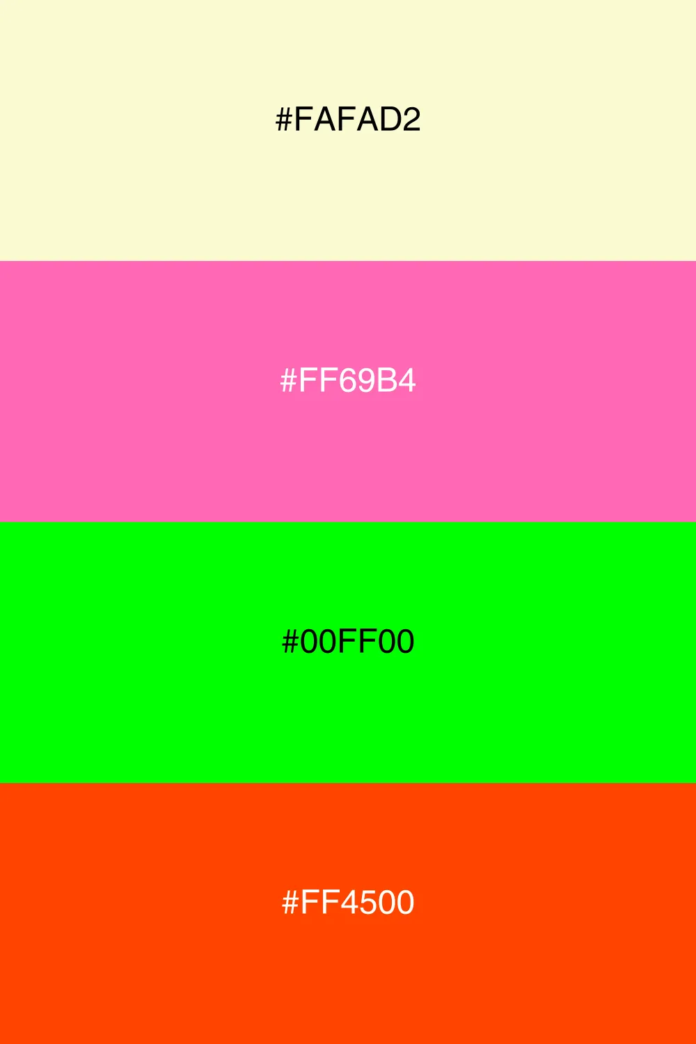 A vibrant neon palette full of playful energy.