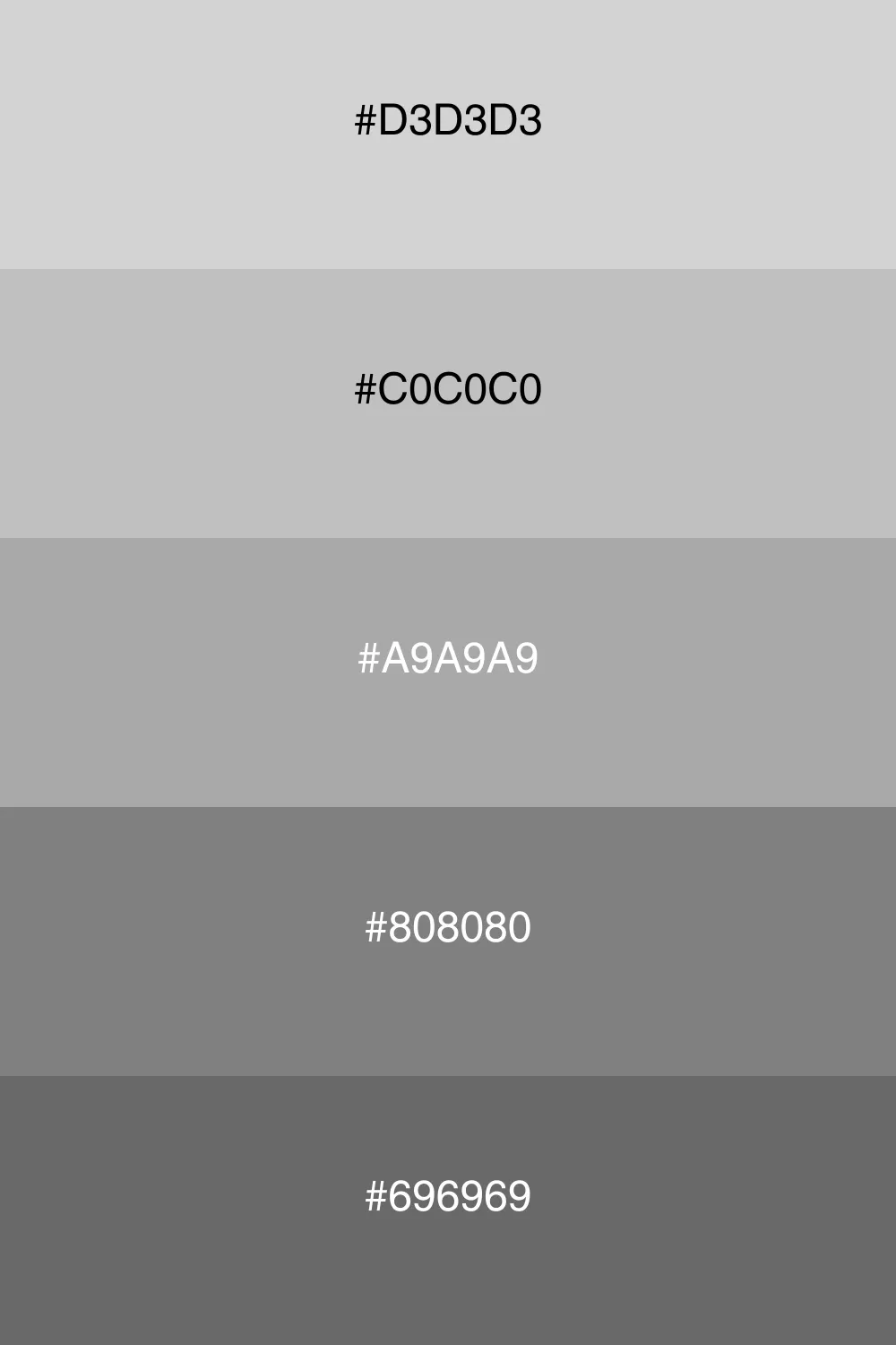 Elegant and subtle variations of gray.