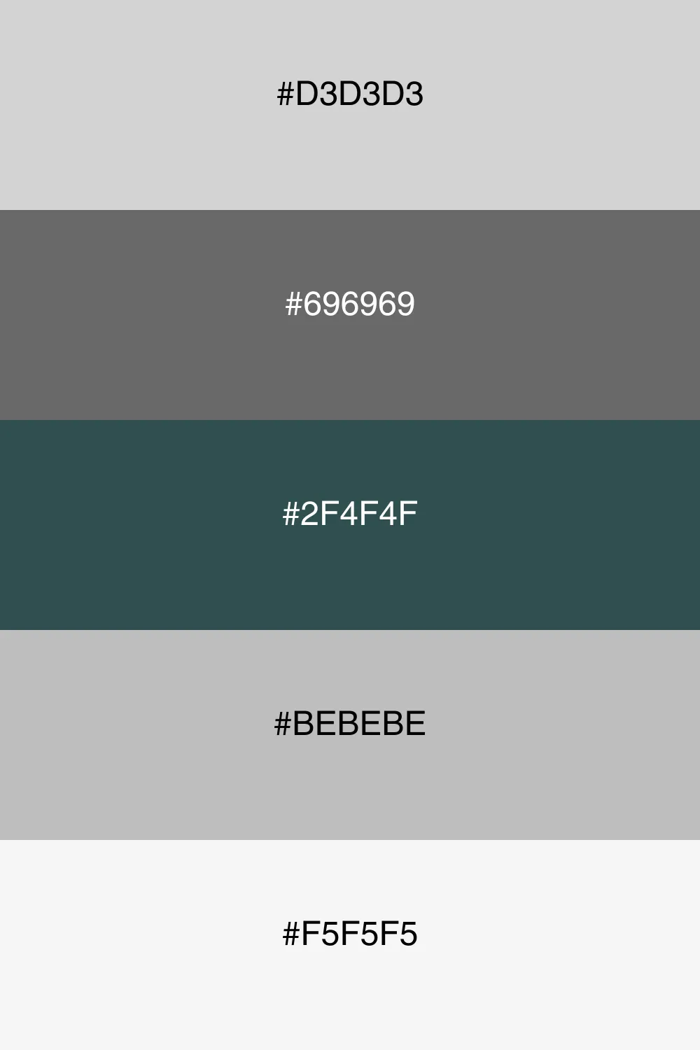A stylish urban palette with deep and light grays.