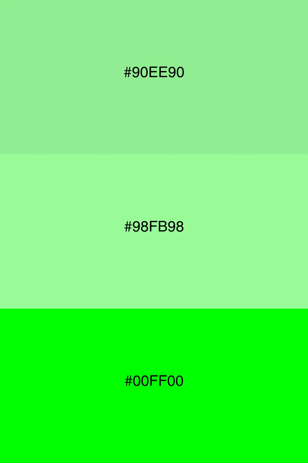 Bright and lively green shades.