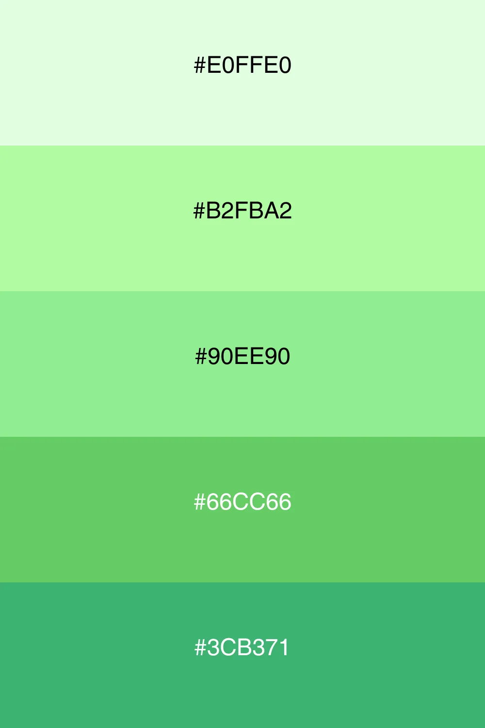 Various shades for a soothing palette.