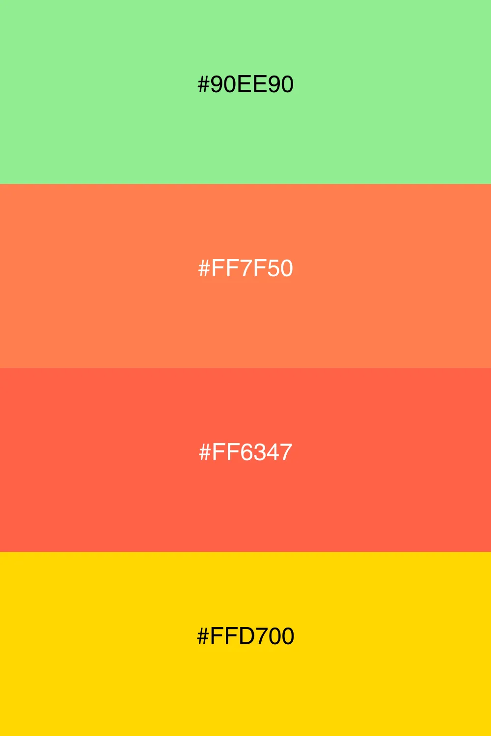 A vibrant palette inspired by the colors of sunset.