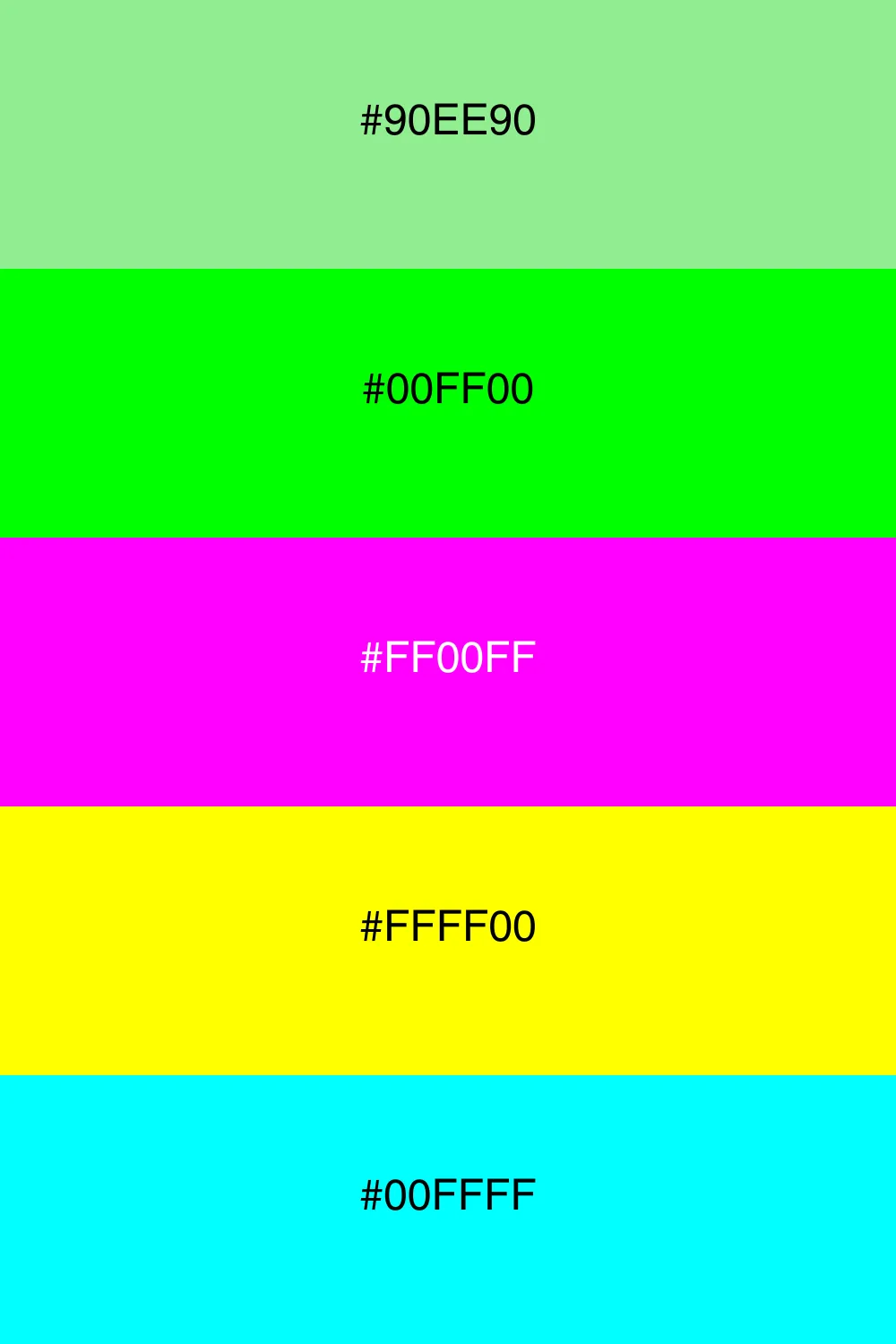 A vibrant neon palette that energizes any design.