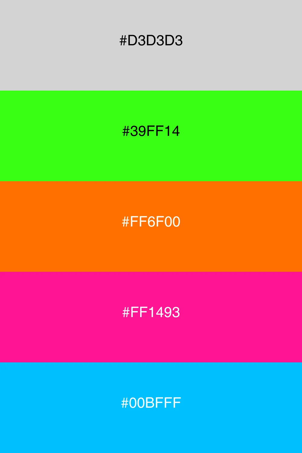 A vibrant neon palette that pops with energy.