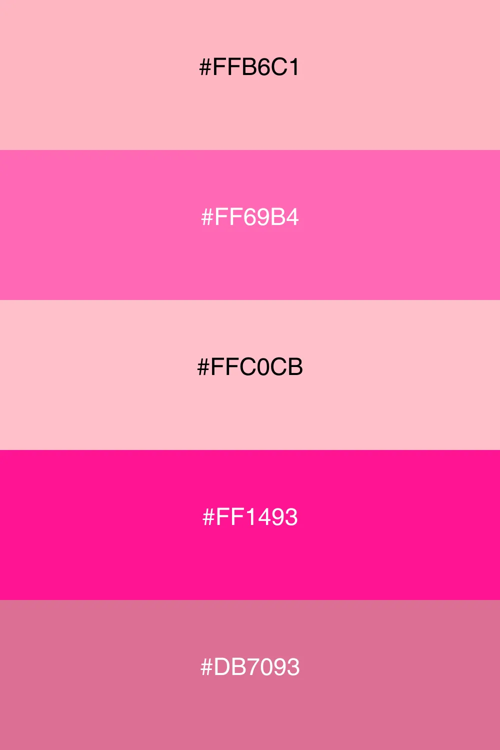 A soft and romantic palette with playful pink hues.