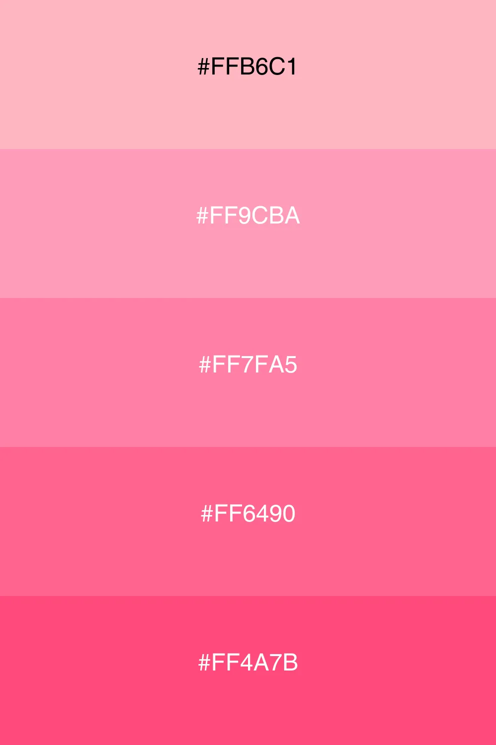 Variations of pink for subtlety.